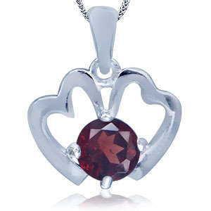 FOR MOM - Brand New 0.50ctw Natural Garnet 925 Sterling Silver Pendant
