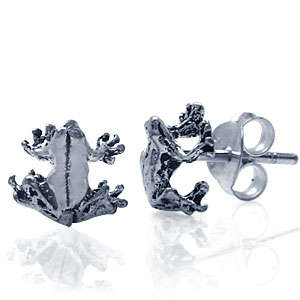 LAST TWO Available!!  925 Solid Silver Frog Stud Earrings  (5016)