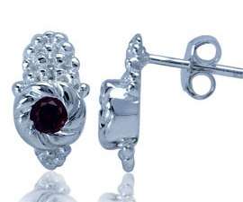 Brand New 925 Solid Silver 0.30ctw Natural Garnet Earrings  (6171)