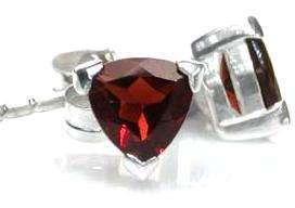 Brand New 925 Solid Silver 1.00ct Natural Garnet Earrings  (8020)