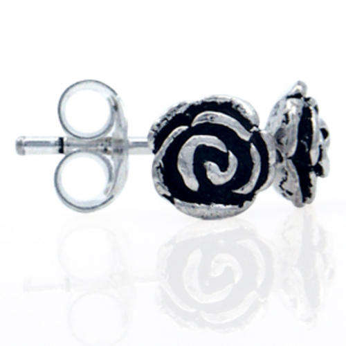Brand New 925 Solid Silver Rose Stud Earrings  (6175)