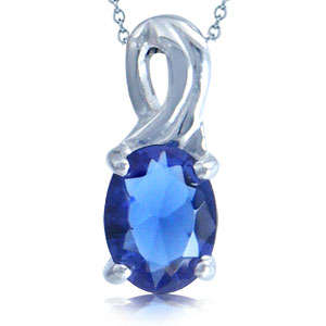 ASHA CRAFT - Gorgeous 1.00ct Cr. Oval Sapphire Pendant in 925 SOLID Sterling Silver