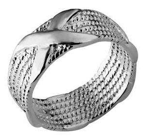 Size 8 / Q - Gorgeous Brand New Silver Triple X Ring - stamped 925  (6212)