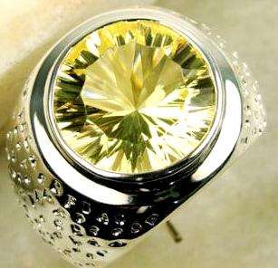 BIG & BOLD! Brand New 5.00ct Cr. Citrine Silver Ring stamped 925  (7117)