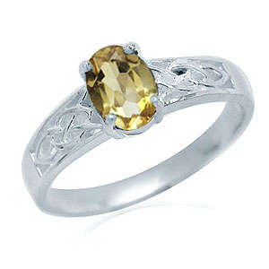 Size 7 / O - BRAND NEW Genuine Citrine Celtic Ring in 925 Sterling Silver  (7184)