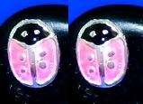 ASHA CRAFT - CLEARANCE 4mm Shiny Pink Ladybug 925 Sterling Silver Earrings