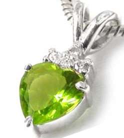 ASHA CRAFT - Brand New Heart Necklace with 0.50ct Cr. Peridot in 925 Sterling Silver