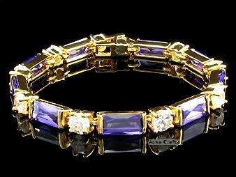 Stunning Brand New Cr. Amethyst and Topaz Ladies Tennis Bracelet  (8237)