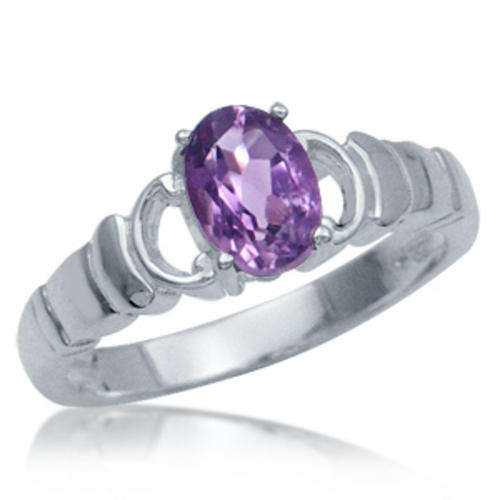 Size 7 / O - Brand New 1.00ct Natural Amethyst 925 Sterling Silver Ring  (8308)