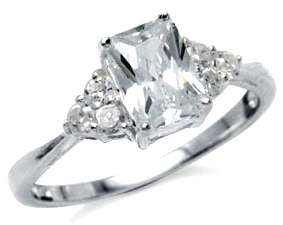 ASHA CRAFT - STUNNING! 1.80ct Cr. white Topaz 925 Sterling Silver Ring SIZE 9 / R