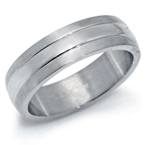 Size 11 / W - Authentic Stainless Steel 6MM Wedding Band Ring  (9102)