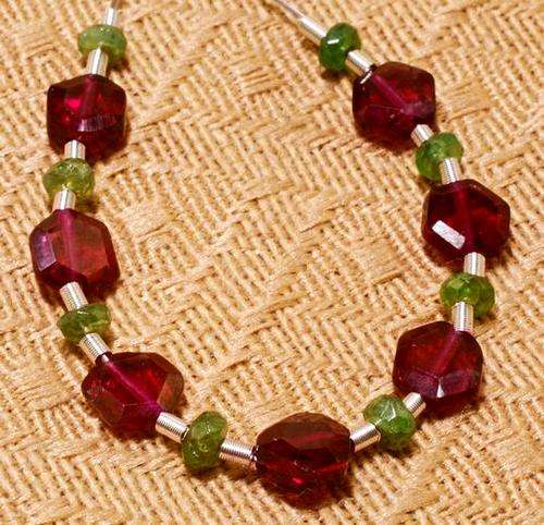 ASHA CRAFT - 100% NATURAL EMERALD AND GARNET LOOSE BEADS