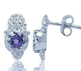 ASHA CRAFT - 100% REAL 0.30ct Amethyst 925 SOLID Sterling Silver Earrings