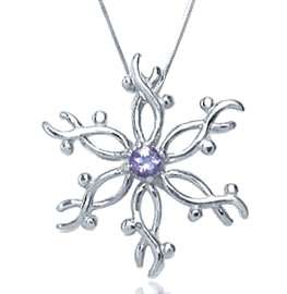 ASHA CRAFT - 100% REAL Tanzanite Snowflake 925 Sterling Silver Necklace