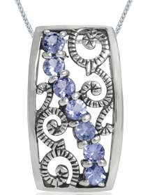 [R7079.56] ASHA CRAFT - 100% REAL 0.98ct Genuine Tanzanite Filigree Pendant