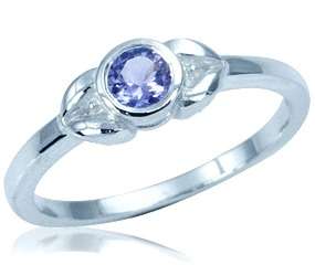 ASHA CRAFT - 100% REAL 0.24ct Natural Tanzanite 925 Sterling Silver Ring. Size 7 / O