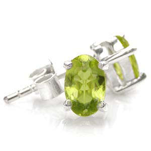 ASHA CRAFT - 100% REAL 1.00ctw Peridot 925 SOLID Sterling Silver Earrings