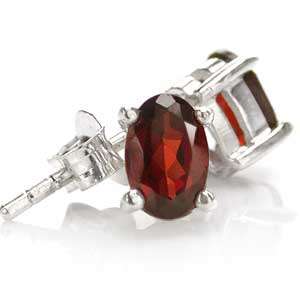 ASHA CRAFT - 100% REAL 1.00ctw Garnet 925 SOLID Sterling Silver Earrings