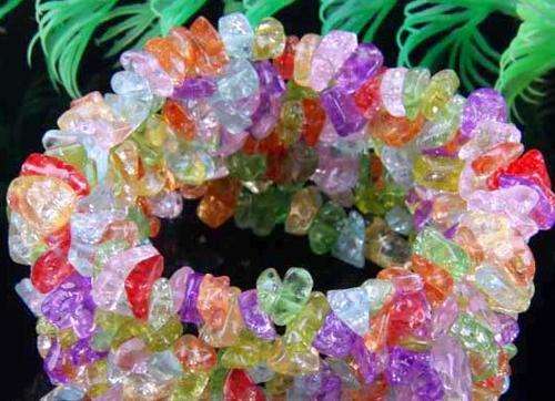 ASHA CRAFT - STUNNING!! Multicolour Quartz Gemstone Chip Bracelet 7"