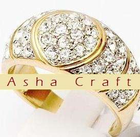 ASHA CRAFT - Brand New Extraordinary [3.15ctw] White CZ Cocktail Ring in 18kgp