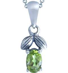 ASHA CRAFT - 100% REAL 0.25ct Natural Peridot 925 Sterling Silver Pendant and Chain