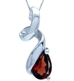 ASHA CRAFT - 100% REAL 1.00ct Natural Garnet 925 Sterling Silver Pendant and Chain