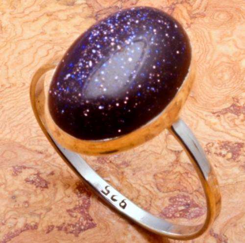 ASHA CRAFT - 100% REAL Sun Sitara Gemstone 925 Sterling Silver Ring - Size 9 / R