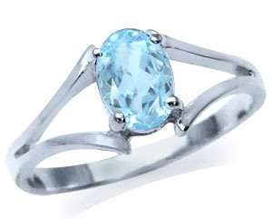 ASHA CRAFT - 0.98ct Genuine Blue Topaz 925 Sterling Silver Ring Size 7 / O