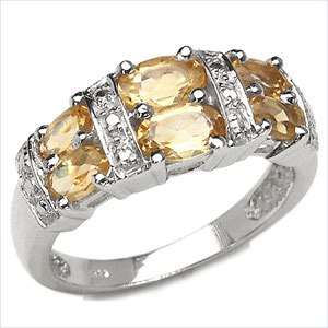 ASHA CRAFT - Genuine 1.98ct Genuine Citrine 925 Sterling Silver Ring Size 6 / M