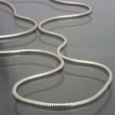 .925 Sterling silver 54cm Snake Chains, 1,2 mm
