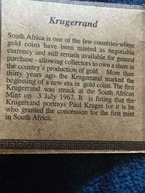 2002 Fine Gold 1/4 oz Krugerrand