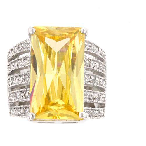 .925 Sterling Silver Champagne Dress Ring - Size 10