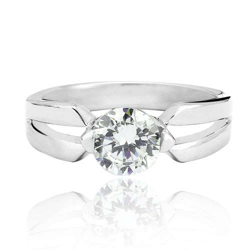 **Fabulous" 1.25ctw Stainless Steel Engagement Ring - Size 8