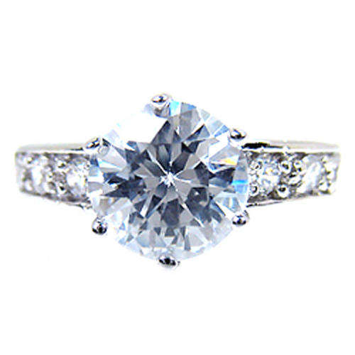 Stunning Solitaire CZ Engagement Ring - Size 8