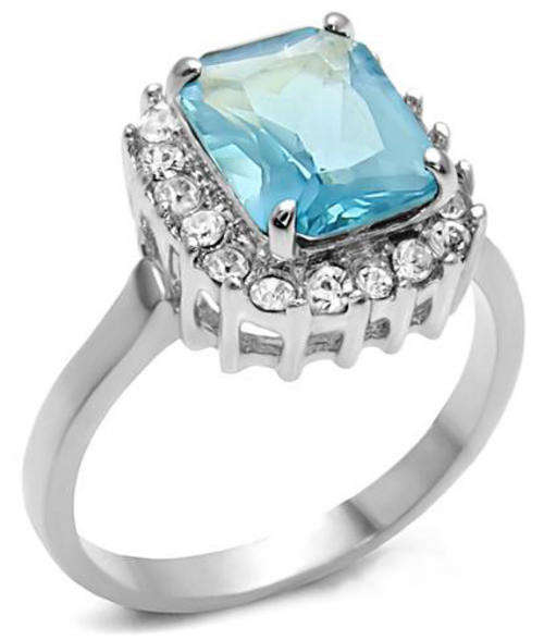 Blue Simulated Topaz Ring - Size 7