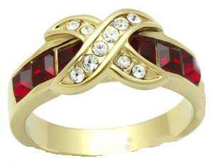 Dress Ring with Simulated Ruby - Size 10
