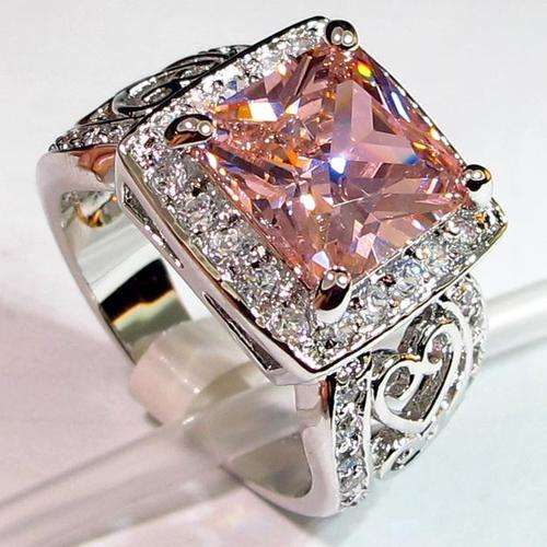 Pink Sapphire Ring 925 Sterling Silver - Size 9