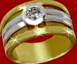 Stunning*** Created Diamond Ring Gold and Silver Plated - Size 8