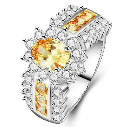 925 Silver Gold Filled Topaz Ring - Size 8