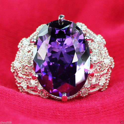 925 Silver Filled Gemstone Tanzanite Ring - Size 9