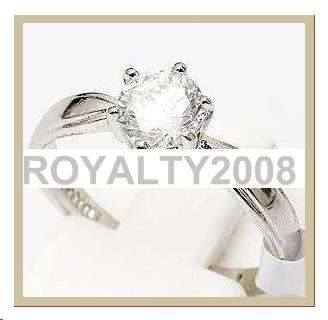Brilliant 0.50ct Diamond CZ Solitaire 18krgp Ring Size 9