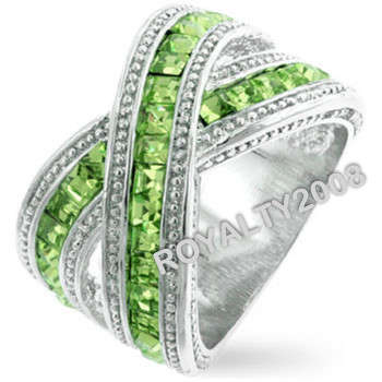 Stunning Crossover Ring  - Size 6