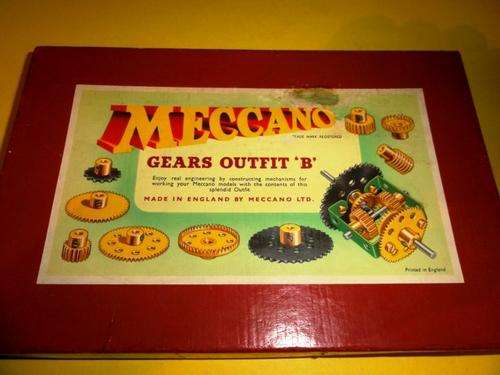 MECCANO-GEARS OUTFIT B, 1957, FAIR CONDITION.