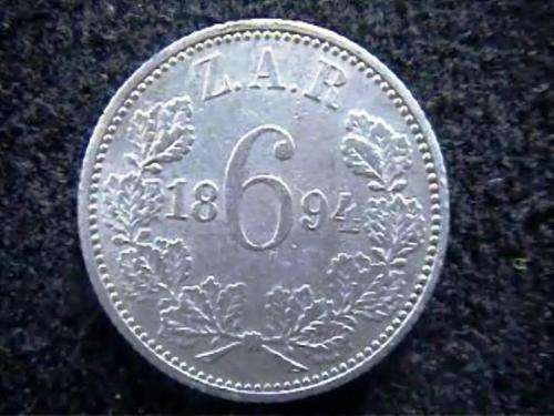1894 ZAR SIXPENCE
