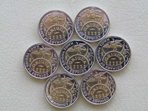SNAP R1 START : GRIQUA TOWN 1815-2015 COMMEMORATIVE R5 COIN : 20 UNCIRCULATED COINS