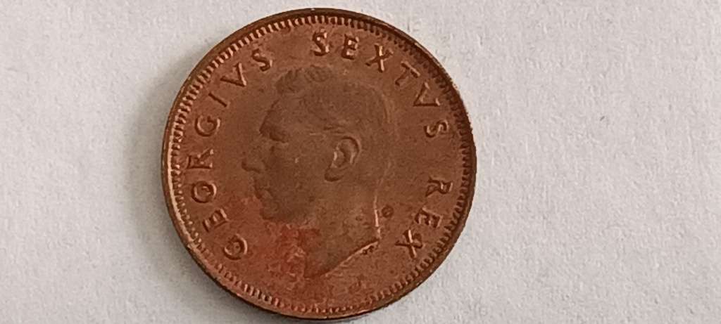 ***UNION OF SOUTH AFRICA*** CRACKED DIE 1948 QUARTER PENNY*** COIN 3