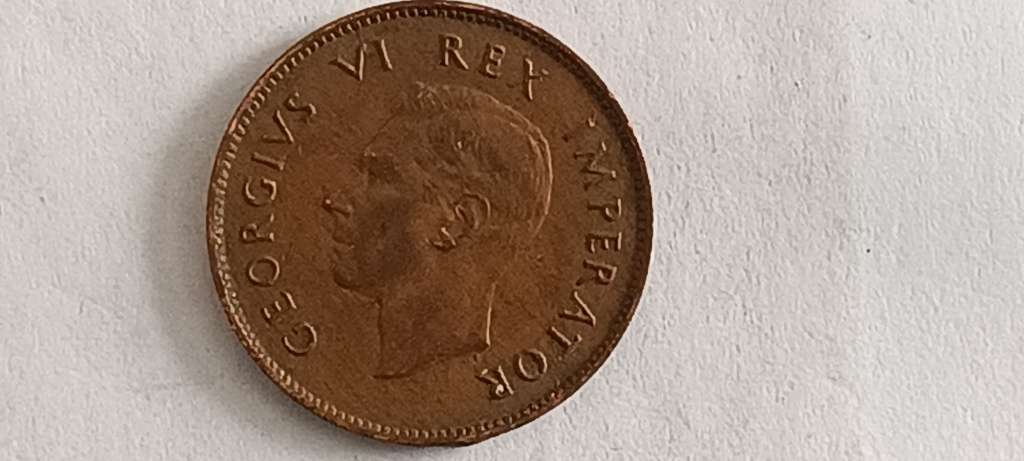 ***UNION OF SOUTH AFRICA*** CRACKED DIE 1943 QUARTER PENNY*** COIN 5