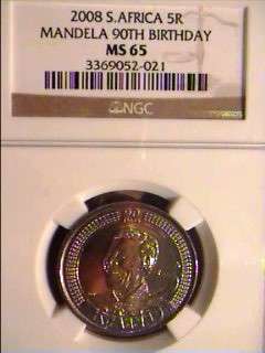 NGC GRADED MS 65 & MS 66 MANDELA BIRTHDAY R5 COMBO 1 BID FOR BOTH @ CRAZY R1