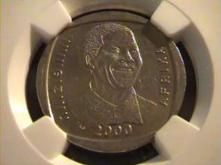 THE SCARCE ONE : NGC GRADED AU50 MANDELA SMILEY 2000 R5  @ CRAZY R1 START