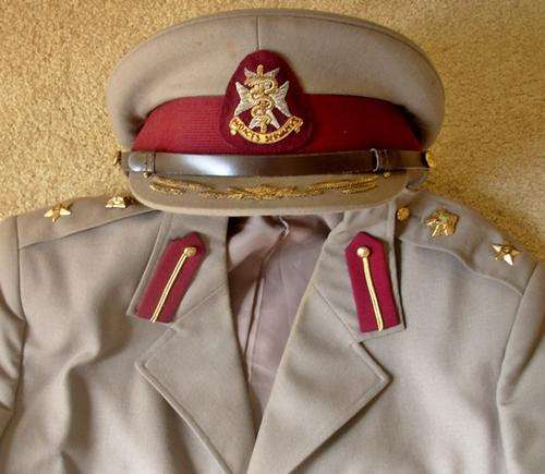 SADF 1980's COMMANDANT MEDICAL SERVICE TUNIC + WIRE BRAIDED VISOR CAP !